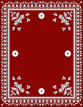 Crimson White Floral Bordered Medallions Rug