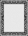 Black White Floral Botanical Border Rug