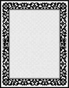Black White Floral Botanical Border Rug