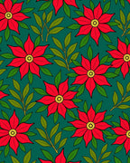 Crimson Bloom Branches On Teal Rug