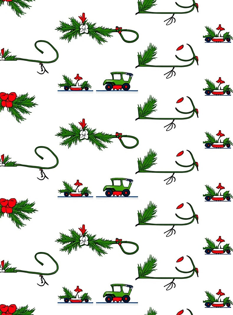 Christmas Green Sleigh and Car Collection Rug
