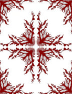 Crimson Stylized Branch Mandala Rug