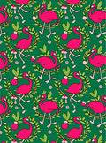 Pink Flamingo Floral Branch Repeat Rug