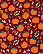 Autumn Pumpkins Football Leaves Collage Rug
