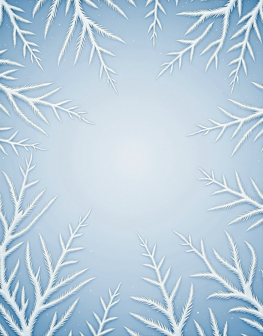 Winter White Frosty Branch Rug