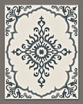 Classic Gray Floral Medallion Rug