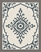 Classic Gray Floral Medallion Rug
