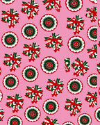 Red Green White Floral Medallion Rug