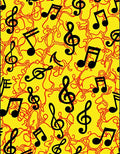 Vibrant Yellow Musical Notes Arrangement Rug