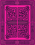 Bold Black Labyrinthine Pink Geometric Rug