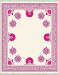 Radiant Fuchsia Floral Border Rug