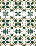 Dark Green Gold Starburst Medallion Rug