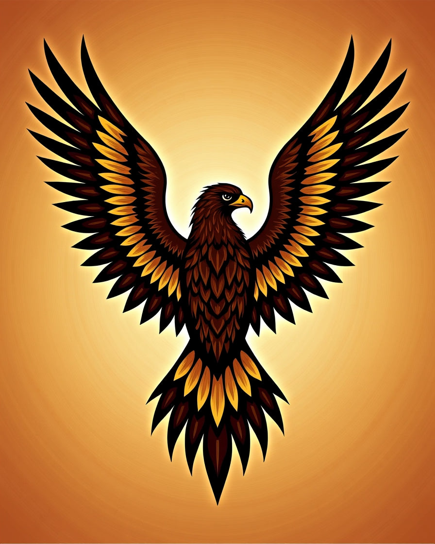 Majestic Brown Hawk Golden Wings Rug