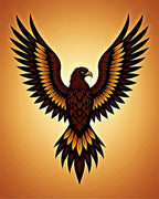 Majestic Brown Hawk Golden Wings Rug