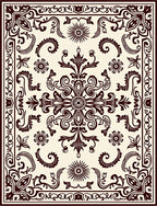 Ornate Cream and Brown Medallion Rug