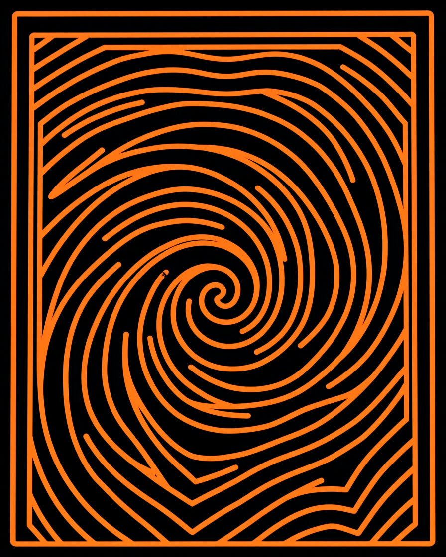 Bold Orange Swirl Contour Rug