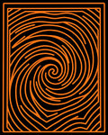 Bold Orange Swirl Contour Rug