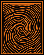 Bold Orange Swirl Contour Rug