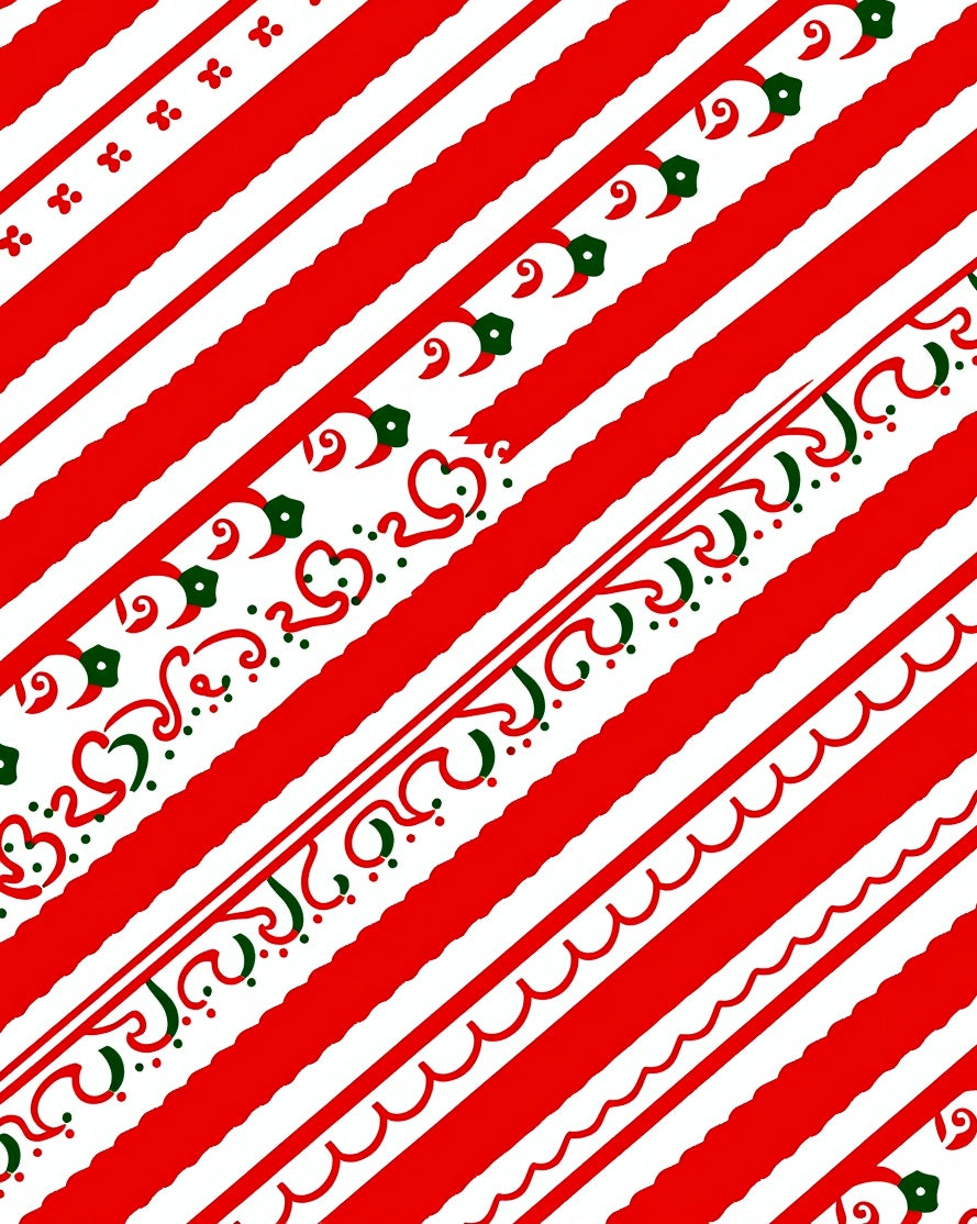 Red White Diagonal Stripe Holiday Accents Rug