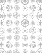 Gray Floral Starburst Repeating Pattern Rug