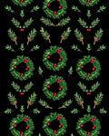 Green Wreath Red Berry Garland Rug