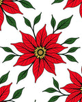 Red Poinsettia Bloom Leafy Sprig Rug