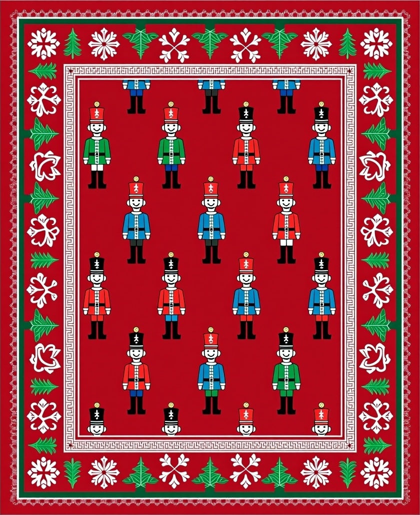 Red Nutcracker Soldier Holiday Rug