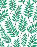 Emerald Verdant Leaf Branch Arrangement Rug