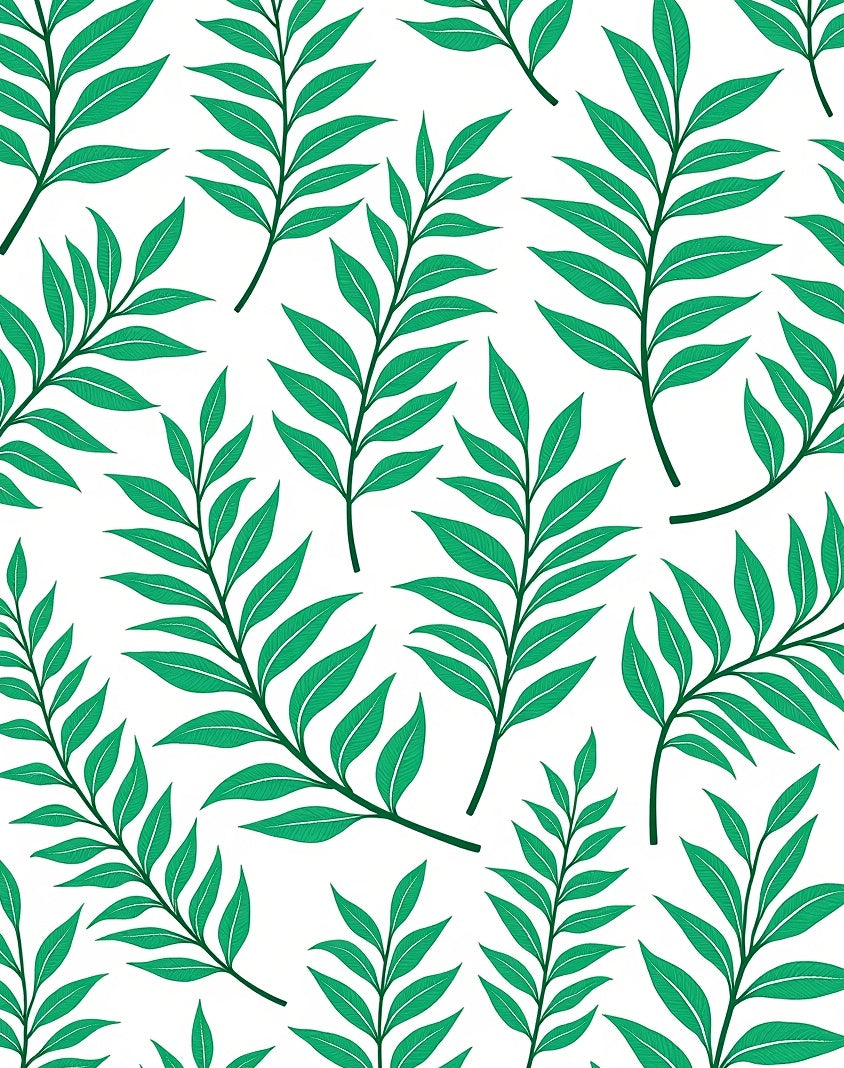 Emerald Verdant Leaf Branch Arrangement Rug