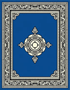 Royal Blue Traditional Medallion Border Rug