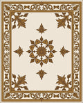 Ornate Brown Floral Medallion Rug