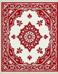 Classic Red Floral Medallion Rug
