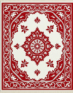 Classic Red Floral Medallion Rug
