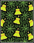Lime Green Tribal Tent Swirl Rug