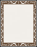 Brown Geometric Tribal Border Rug