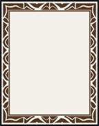 Brown Geometric Tribal Border Rug