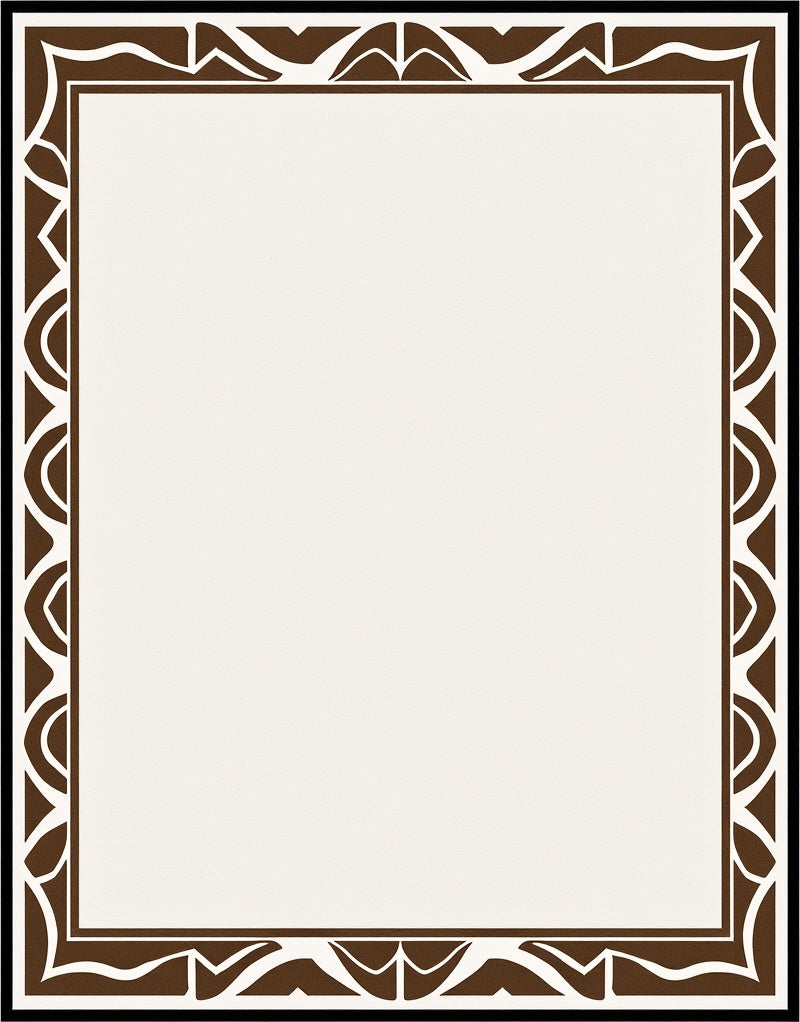 Brown Geometric Tribal Border Rug