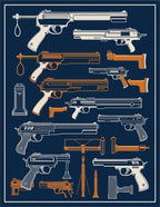 Vintage Gun Collection Graphic Rug