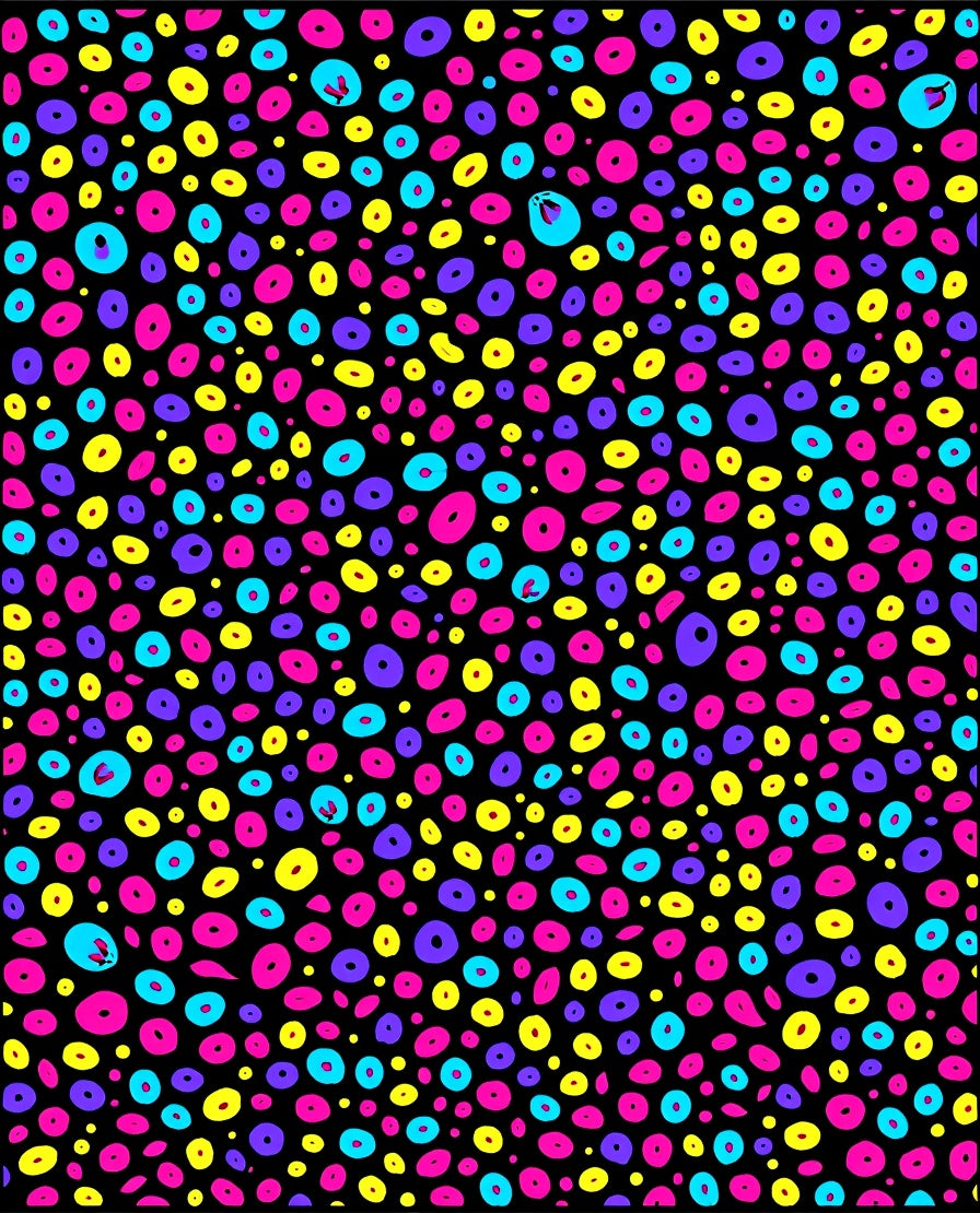 Vibrant Neon Polka Dot Scatter Rug