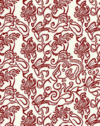 Crimson And Cream Organic Swirl Rug