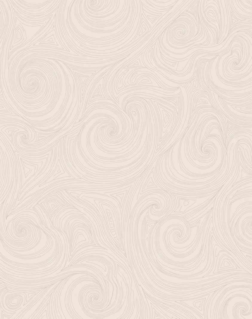 Cream Swirl Abstract Contours Rug