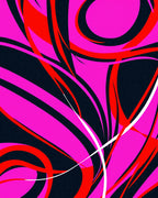 Vibrant Pink Red Swirl Abstract Rug