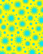 Bright Yellow Starburst Collection Rug