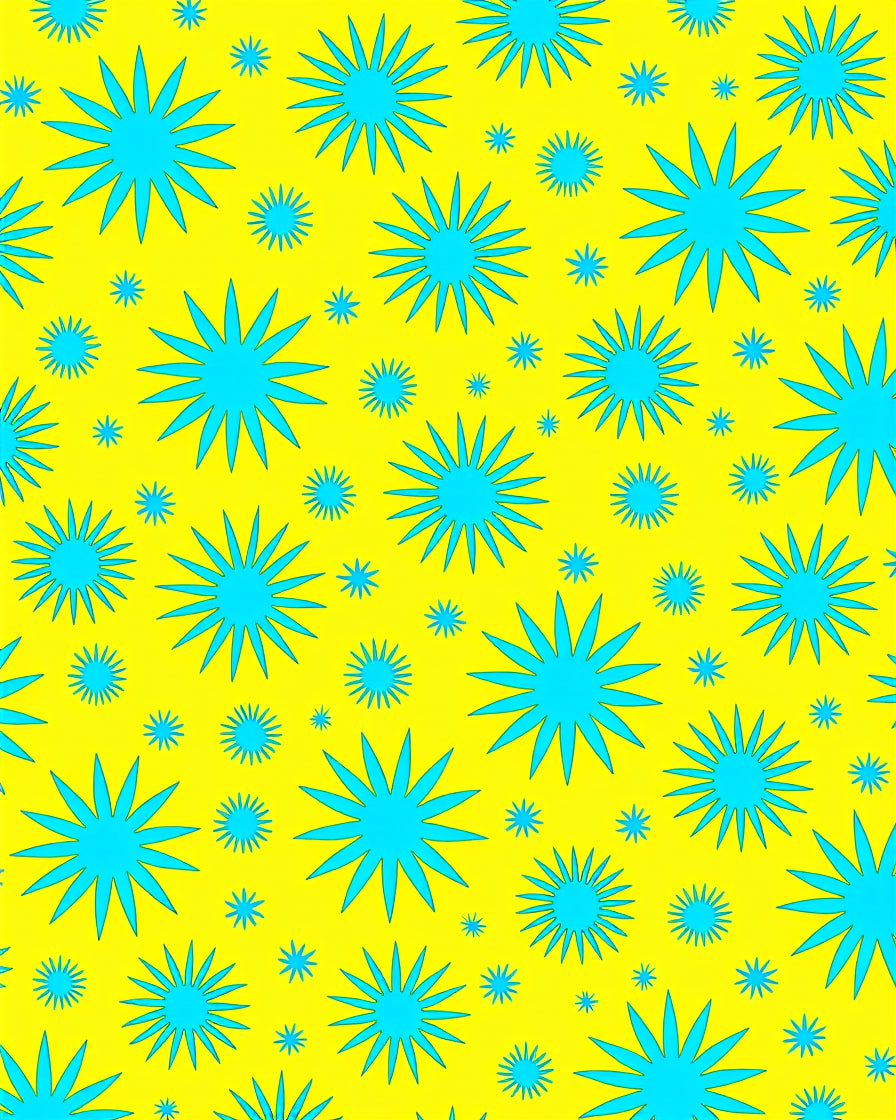 Bright Yellow Starburst Collection Rug