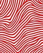 Bold Red Abstract Wavy Lines Rug