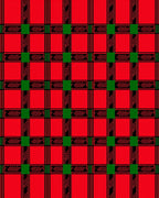 Classic Red Green Plaid Squares Rug