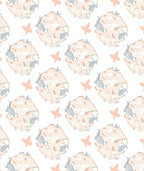 Peach Seashell Abstract Scattered Design Rug