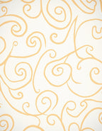 Cream and Gold Swirl Vines Rug