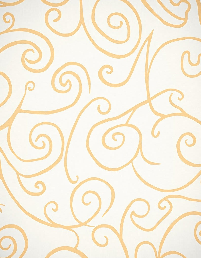 Cream and Gold Swirl Vines Rug