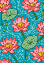 Coral Water Lily Pond Tile Rug
